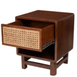 Oarvanta Solid Wood Bedside Table with Open Shelf Design - Image 5