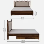 Morlenza Elegant Wooden Platform Bed in Honey Oak Finish - Image 7