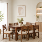 Nelmor Premium Sheesham Wood 8 Seater Dining Set with Comfortable Chairs
