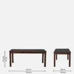 Vrivon Solid Wood 8 Seater Dining Set in Warm Walnut Finish - Image 5
