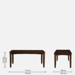 Fstario Classic Sheesham Wood 8 Seater Dining Table with Bench & Chairs - Image 3