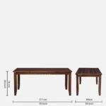 Korvyn Rustic Solid Sheesham Wood Dining Set for 8 People - Image 7