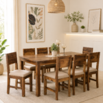 Wravino Contemporary 8 Seater Wooden Dining Set for Family Dining