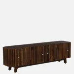 Elmswood Mango Wood TV Console in Stain Resistant Dark Mahogany Finish - Image 4