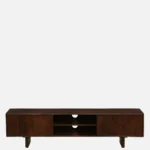 Hloverton Solid Teak Wood Entertainment Unit in Moisture Resistant Rustic Oak Finish - Image 8