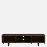 Hloverton Solid Teak Wood Entertainment Unit in Moisture Resistant Rustic Oak Finish - Image 9