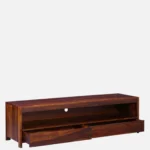 Ashford Sheesham Wood Media Console in Scratch Resistant Honey Oak Finish - Image 4
