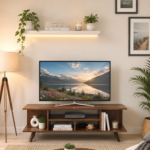 Brentwood Rubberwood TV Stand in Fade Resistant Natural Wenge Finish