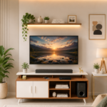 Grovemill Engineered Wood TV Console in Heat Resistant Warm Chestnut Finish