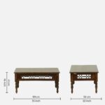 Reclaimed Driftwood Coffee Table with Glass Top in Antique Oak - Image 2