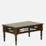 Reclaimed Driftwood Coffee Table with Glass Top in Antique Oak - Image 4