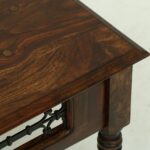 Reclaimed Driftwood Coffee Table with Glass Top in Antique Oak - Image 8