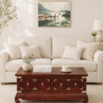 Paulownia Wood Lightweight Coffee Table in Whitewash Finish