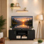 Ferndale Solid Teak Wood TV Console in Fade Resistant Rustic Brown Finish