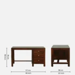 Villa Sheesham Wood Writing Table in Scratch Resistant Honey Oak Finish - Image 3