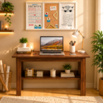 Anew Writing Table In Brown Maple Finish