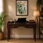 Shok Sheesham Wood Writing Table In Provincial Teak Finish