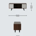 Vanya Solid Sheesham Wood TV Console In Natural Oak Finish - Image 8