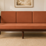 Klone Sheesham Wood 3 Seater Sofa In Mocha Mousse Colour