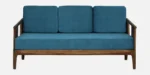 Nede Sheesham Wood 3 Seater Sofa In Blue Colour - Image 6