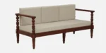 Clone Sheesham Wood 3 Seater Sofa In Beige Colour - Image 6