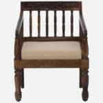 Oslo Premium Sheesham Wood Single Seater Sofa Chair in Honey Oak Finish - Image 5