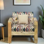 Nova Luxury Fabric Armchair with Comfortable Backrest and Wide Seating