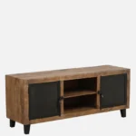 Oakven Engineered Wood TV Cabinet with Drawer Storage in Natural Teak - Image 8