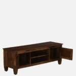 Timbelo Sheesham Wood Entertainment Unit with Rustic Brown Finish - Image 5