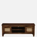 Timbelo Sheesham Wood Entertainment Unit with Rustic Brown Finish - Image 7