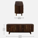 Planko Engineered Wood TV Cabinet with High Gloss Finish in Wenge - Image 7