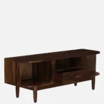 Imperva Solid Wood TV Stand with Fluted Panel Doors and Satin Gold Handles - Image 4