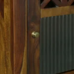 Varunex Mango Wood Bookshelf with Waterfall Edge Top in Blue Wash Finish - Image 4