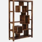 Breezan Solid Sheesham Wood Ladder Bookshelf in Natural Oak - Image 6