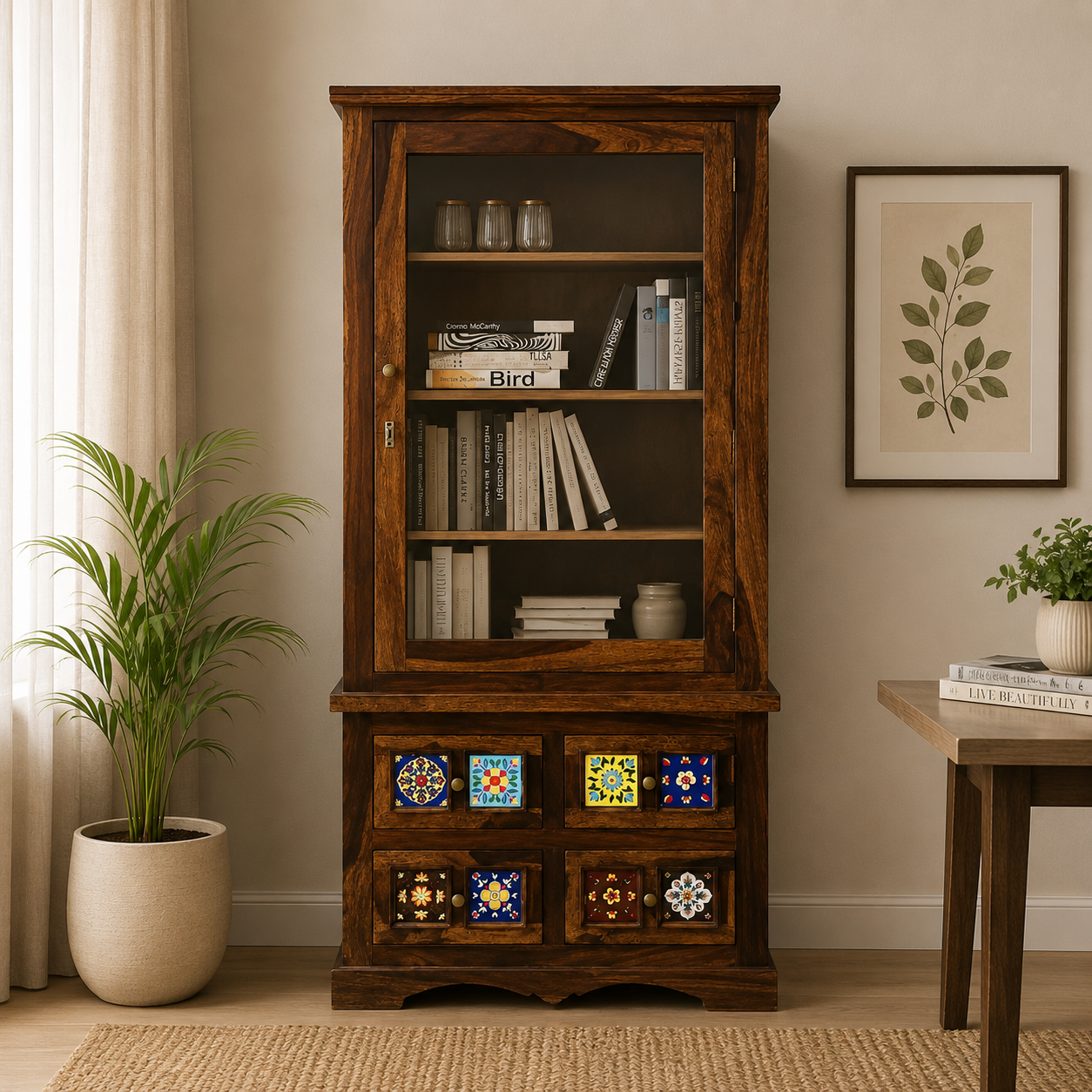 Tavish-Sheesham-Wood-Bookshelf-classicwood-1.png Tavish Sheesham Wood Bookshelf - Image 1