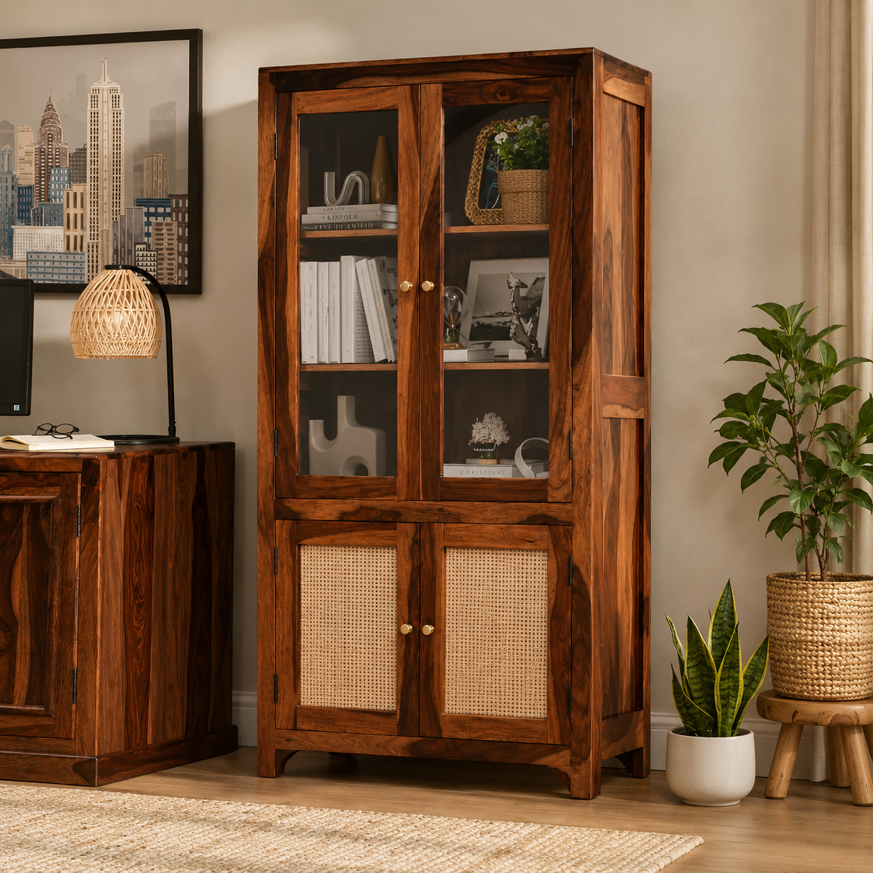 Noren-Sheesham-Wood-Bookshelf-classicwood-1.png Noren Sheesham Wood Bookshelf - Image 1