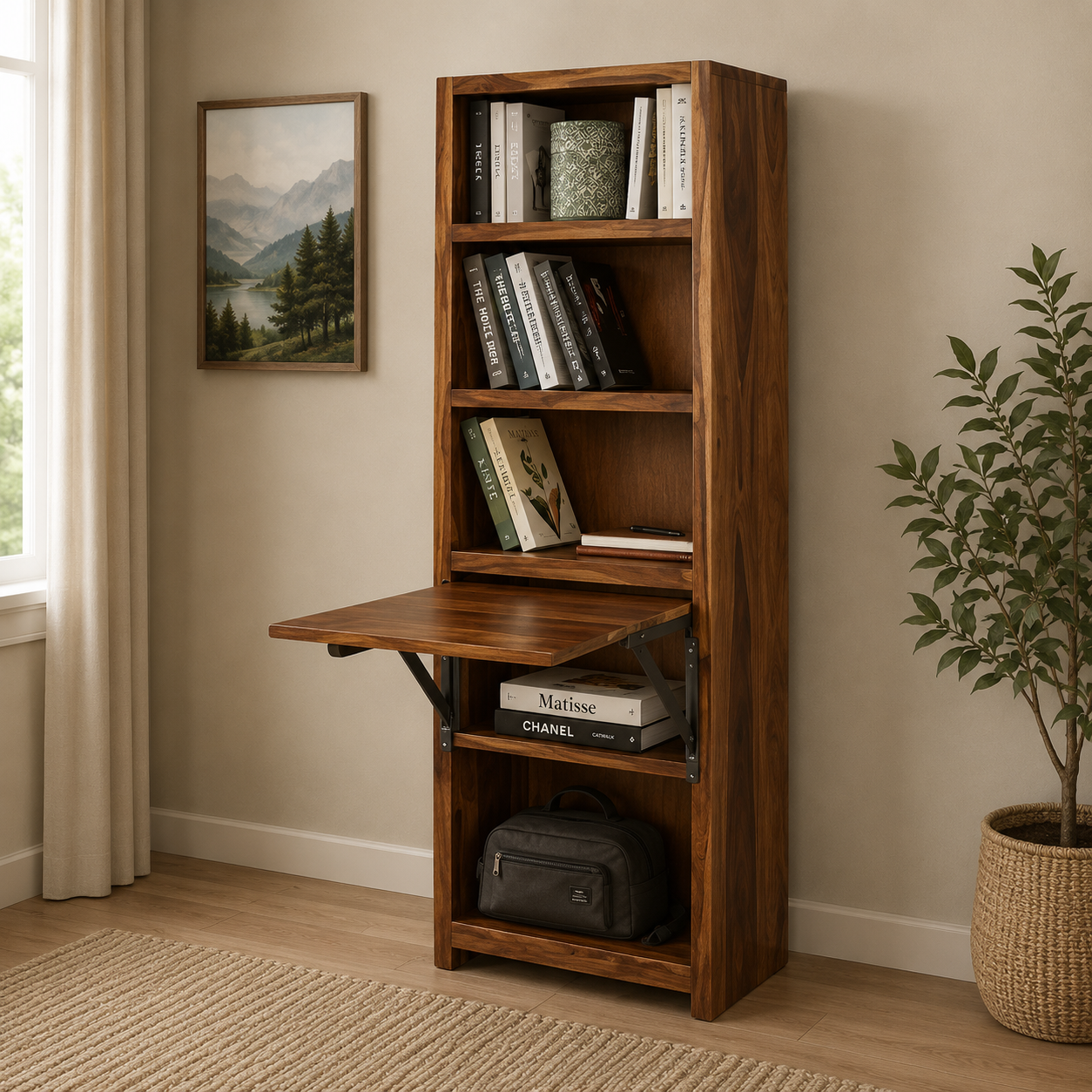 Zivah-Sheesham-Wood-Bookshelf-classicwood-1-1.png Zivah Sheesham Wood Bookshelf - Image 1