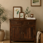 Ayaan Solid Sheesham Wood Storage Cabinet In Honey Finish