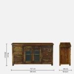 Myra Solid Wood Storage Cabinet With Shelves In Honey Oak Finish - Image 5