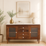 Avni Solid Sheesham Wood Utility Cabinet In Natural Finish
