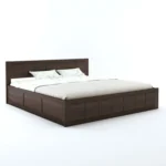 Brynn Teak Solid Wood Double Bed With Box Storage in Provincial Teak Finish - Image 3