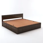 Brynn Teak Solid Wood Double Bed With Box Storage in Provincial Teak Finish - Image 5