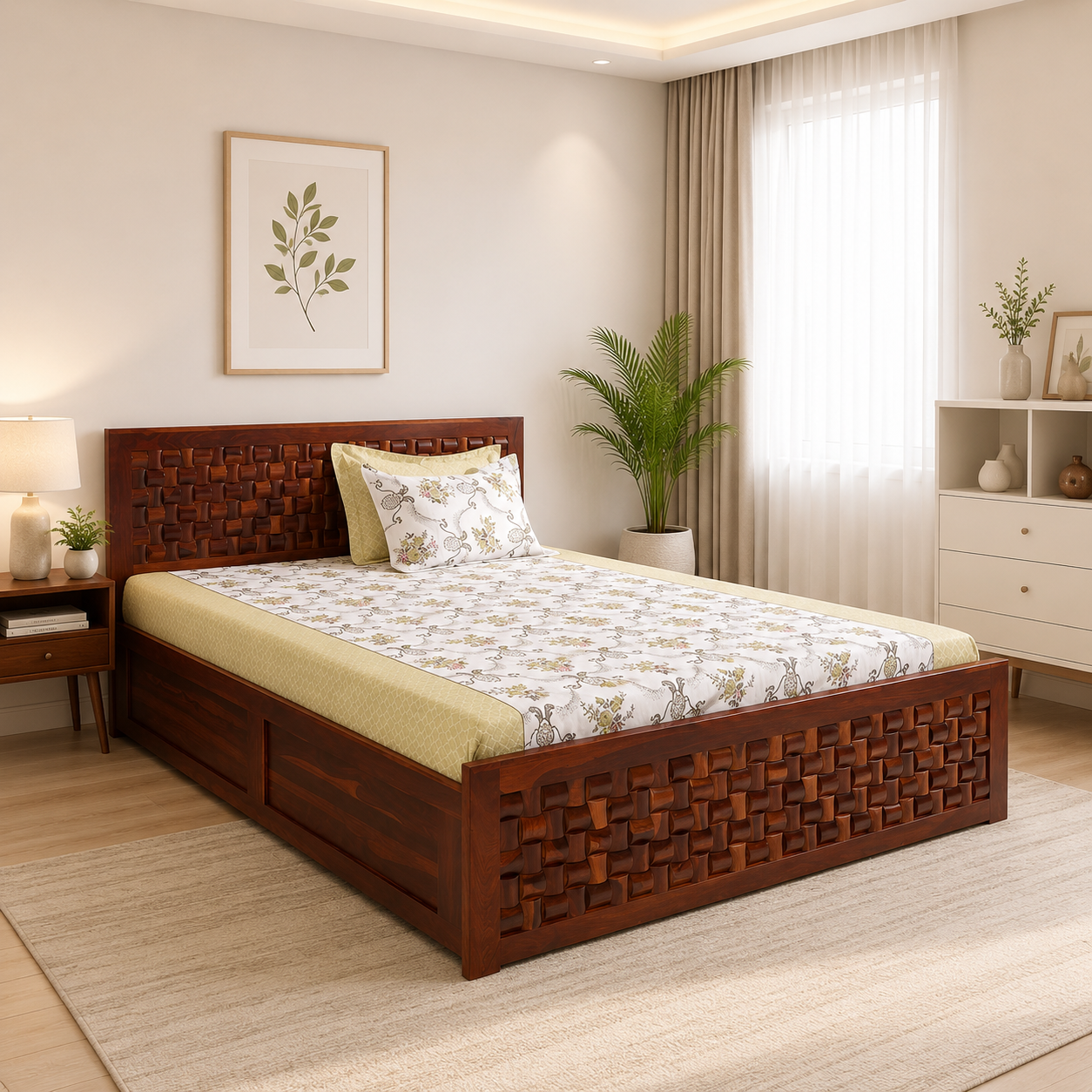 Orwyn-Sheesham-Wood-King-Size-Bed-With-Box-Storage-in-Distressed-Natural-Finish-classic-wood-1.png Orwyn Sheesham Wood King Size Bed With Box Storage in Distressed Natural Finish - Image 1