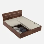 Corin Solid Teak Wood King Size Bed Without Storage in Dark Walnut Finish - Image 8