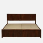 Aldwin Sheesham Solid Wood Queen Size Bed With Box Storage in Natural Teak Finish - Image 3