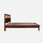 Welvorn Acacia Wood Queen Size Bed Without Storage in Wheat Walnut Finish - Image 7