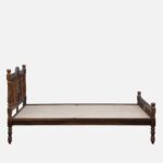Craldric Acacia Solid Wood Queen Size Bed Without Storage in Peanut Teak Finish - Image 6