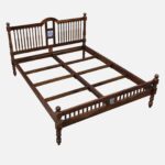 Craldric Acacia Solid Wood Queen Size Bed Without Storage in Peanut Teak Finish - Image 8