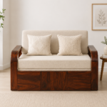 Killow Wooden Sofa Cum Bed With Comfortable Backrest Design
