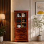Sheesham Wood Crockery Cabinet in Walnut Finish